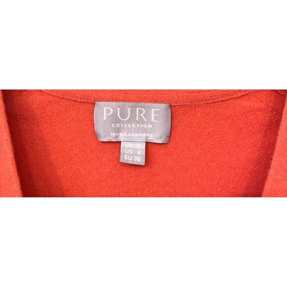 Pure Collection 100% Cashmere Coral V-Neck Cardigan 4 Old Money Luxury Capsule - Picture 5 of 10